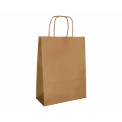 BOLSA PAPEL Q-CONNECT CELULOSA NATURAL LISO L CON ASA RETORCIDA 320X400X14 MM