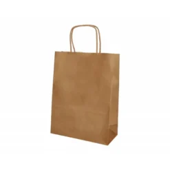 BOLSA PAPEL Q-CONNECT CELULOSA NATURAL LISO L CON ASA RETORCIDA 320X400X14 MM