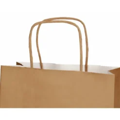 BOLSA PAPEL Q-CONNECT CELULOSA NATURAL LISO L CON ASA RETORCIDA 320X400X14 MM