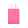 BOLSA PAPEL Q-CONNECT CELULOSA ROSA S CON ASA RETORCIDA 240X320X10 MM