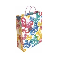 BOLSA PARA REGALO BASIKA PAPEL ESTUCADO 160 GR TODO AÑO CON ASA RETORCIDA TAMAÑO S 24+10X32 CM