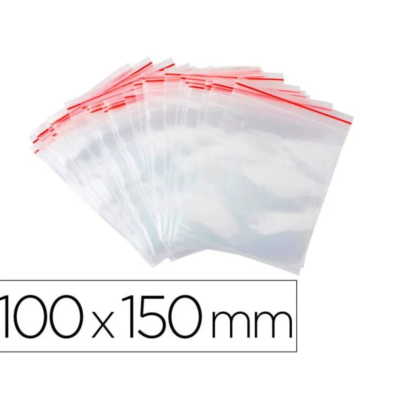 BOLSA PLASTICO AUTOCIERRE Q-CONNECT 100X150 MM PAQUETE DE 100 UNIDADES