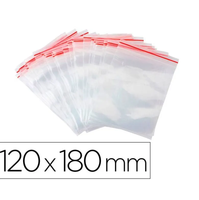 BOLSA PLASTICO AUTOCIERRE Q-CONNECT 120X180 MM PAQUETE DE 100 UNIDADES
