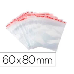 BOLSA PLASTICO AUTOCIERRE Q-CONNECT 60X80 MM PAQUETE DE 100 UNIDADES