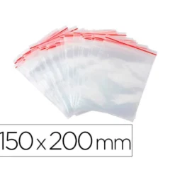 BOLSA PLASTICO AUTOCIERRE Q-CONNECT 150X200 MM PAQUETE DE 100 UNIDADES