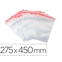 BOLSA PLASTICO AUTOCIERRE Q-CONNECT 275X450 MM PAQUETE DE 100 UNIDADES