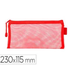 BOLSA ZIPPER BAG LIDERPAPEL POLIESTER TRANSPIRABLE MULTIUSOS TICKET 230X115 MM ROJO