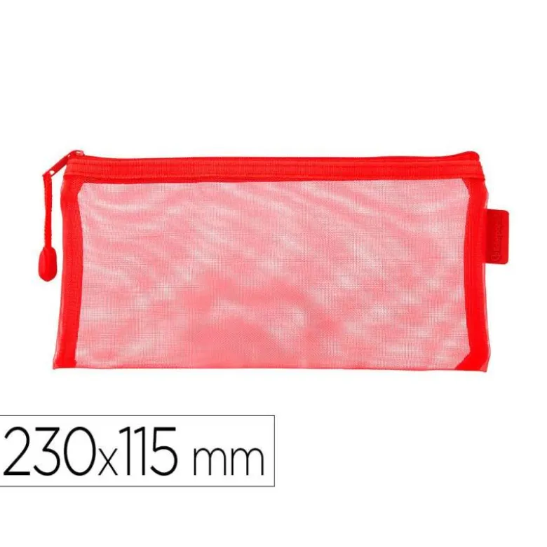 BOLSA ZIPPER BAG LIDERPAPEL POLIESTER TRANSPIRABLE MULTIUSOS TICKET 230X115 MM ROJO