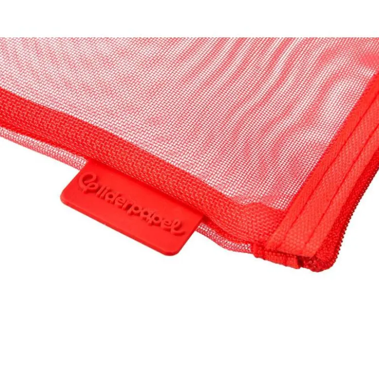 BOLSA ZIPPER BAG LIDERPAPEL POLIESTER TRANSPIRABLE MULTIUSOS TICKET 230X115 MM ROJO