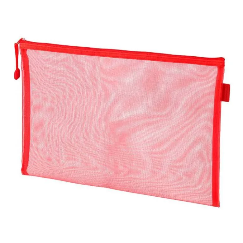 BOLSA ZIPPER BAG LIDERPAPEL POLIESTER TRANSPIRABLE MULTIUSOS DIN A4 ROJO
