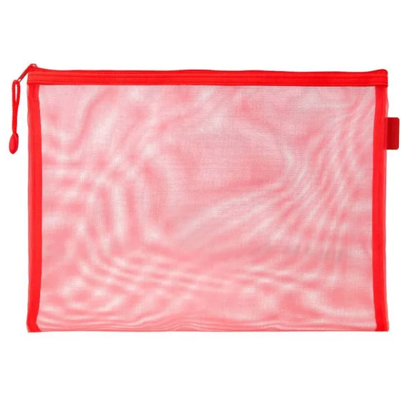 BOLSA ZIPPER BAG LIDERPAPEL POLIESTER TRANSPIRABLE MULTIUSOS DIN A4 ROJO