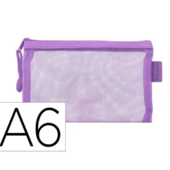 BOLSA ZIPPER BAG LIDERPAPEL POLIESTER TRANSPIRABLE MULTIUSOS DIN A6 MORADO PASTEL