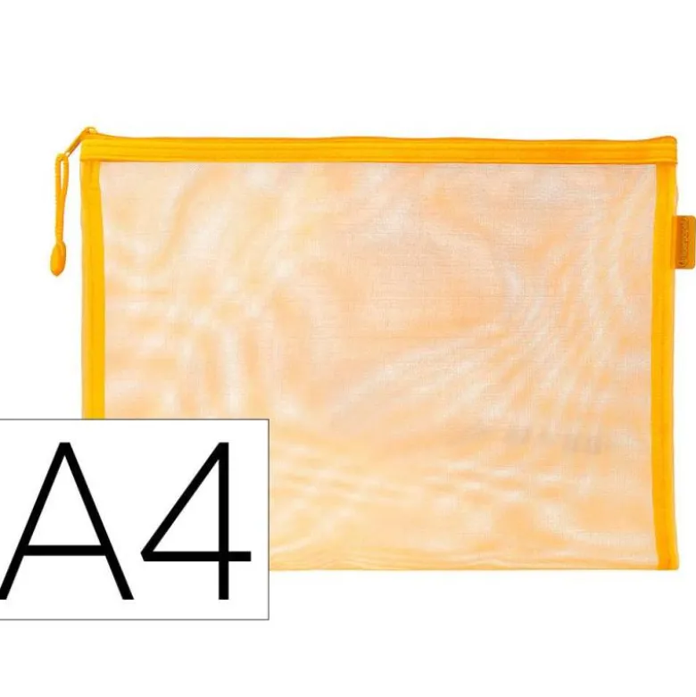 BOLSA ZIPPER BAG LIDERPAPEL POLIESTER TRANSPIRABLE MULTIUSOS DIN A4 AMARILLO