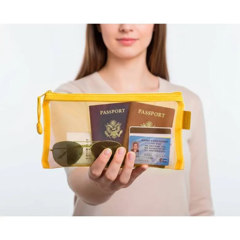 BOLSA ZIPPER BAG LIDERPAPEL POLIESTER TRANSPIRABLE MULTIUSOS TICKET 230X115 MM AMARILLO