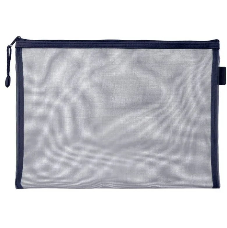 BOLSA ZIPPER BAG LIDERPAPEL POLIESTER TRANSPIRABLE MULTIUSOS DIN A4 AZUL MARINO