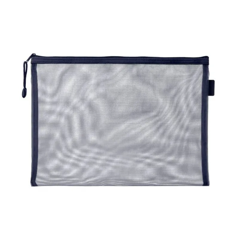 BOLSA ZIPPER BAG LIDERPAPEL POLIESTER TRANSPIRABLE MULTIUSOS DIN A5 AZUL MARINO