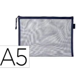 BOLSA ZIPPER BAG LIDERPAPEL POLIESTER TRANSPIRABLE MULTIUSOS DIN A5 AZUL MARINO