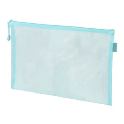 BOLSA ZIPPER BAG LIDERPAPEL POLIESTER TRANSPIRABLE MULTIUSOS DIN A4 AZUL PASTEL