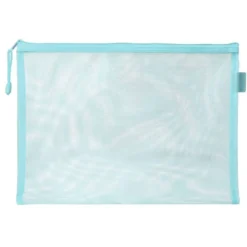 BOLSA ZIPPER BAG LIDERPAPEL POLIESTER TRANSPIRABLE MULTIUSOS DIN A4 AZUL PASTEL