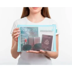 BOLSA ZIPPER BAG LIDERPAPEL POLIESTER TRANSPIRABLE MULTIUSOS DIN A4 AZUL PASTEL