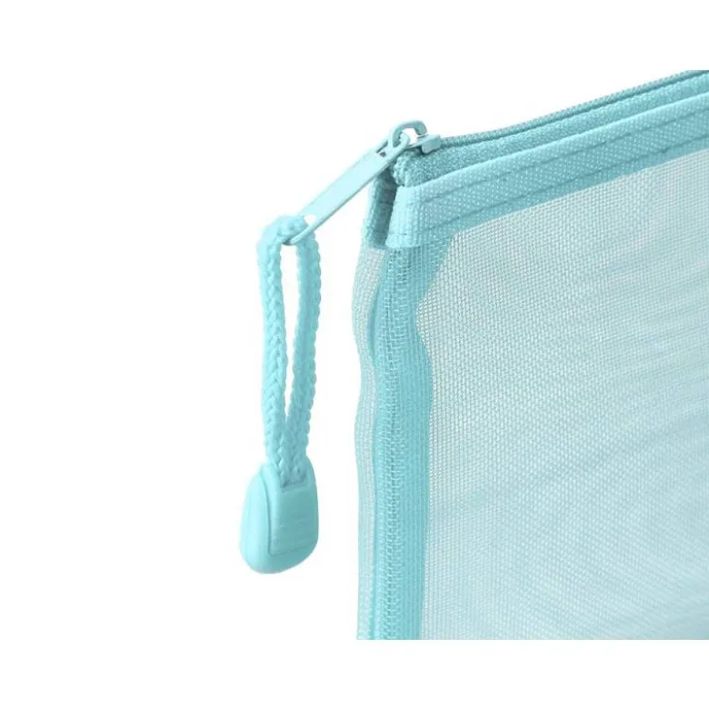 BOLSA ZIPPER BAG LIDERPAPEL POLIESTER TRANSPIRABLE MULTIUSOS DIN A6 AZUL PASTEL