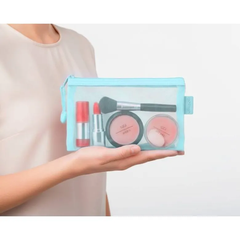 BOLSA ZIPPER BAG LIDERPAPEL POLIESTER TRANSPIRABLE MULTIUSOS DIN A6 AZUL PASTEL