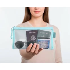 BOLSA ZIPPER BAG LIDERPAPEL POLIESTER TRANSPIRABLE MULTIUSOS TICKET 230X115 MM AZUL PASTEL