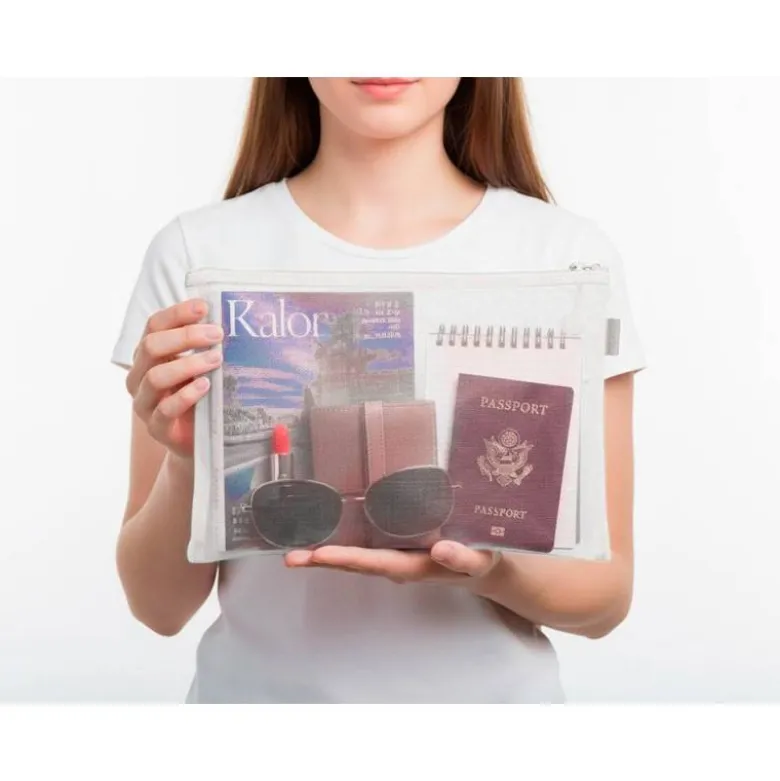 BOLSA ZIPPER BAG LIDERPAPEL POLIESTER TRANSPIRABLE MULTIUSOS DIN A4 BLANCO