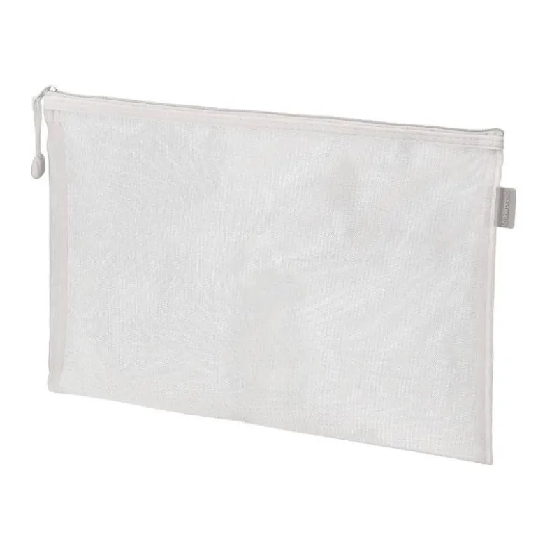 BOLSA ZIPPER BAG LIDERPAPEL POLIESTER TRANSPIRABLE MULTIUSOS DIN A4 BLANCO