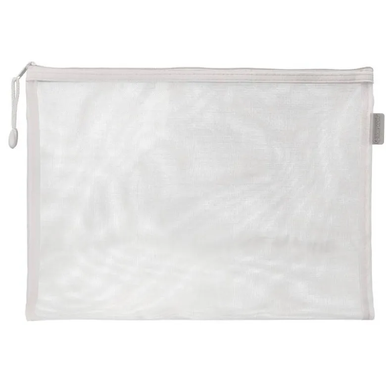 BOLSA ZIPPER BAG LIDERPAPEL POLIESTER TRANSPIRABLE MULTIUSOS DIN A4 BLANCO