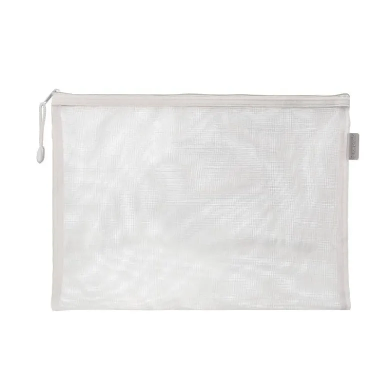 BOLSA ZIPPER BAG LIDERPAPEL POLIESTER TRANSPIRABLE MULTIUSOS DIN A5 BLANCO