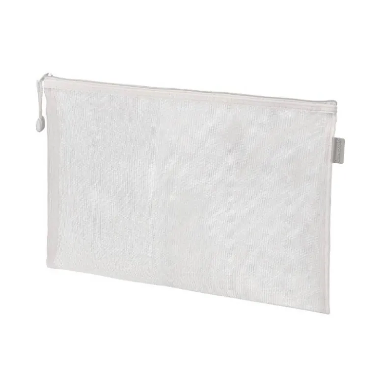 BOLSA ZIPPER BAG LIDERPAPEL POLIESTER TRANSPIRABLE MULTIUSOS DIN A5 BLANCO