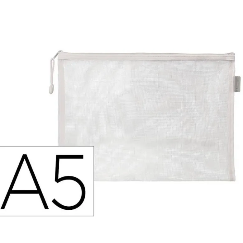 BOLSA ZIPPER BAG LIDERPAPEL POLIESTER TRANSPIRABLE MULTIUSOS DIN A5 BLANCO
