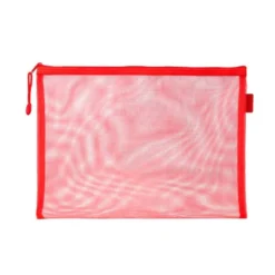 BOLSA ZIPPER BAG LIDERPAPEL POLIESTER TRANSPIRABLE MULTIUSOS DIN A5 ROJO