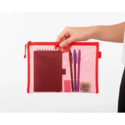 BOLSA ZIPPER BAG LIDERPAPEL POLIESTER TRANSPIRABLE MULTIUSOS DIN A5 ROJO