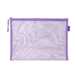 BOLSA ZIPPER BAG LIDERPAPEL POLIESTER TRANSPIRABLE MULTIUSOS DIN A5 MORADO PASTEL