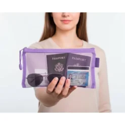 BOLSA ZIPPER BAG LIDERPAPEL POLIESTER TRANSPIRABLE MULTIUSOS TICKET 230X115 MM MORADO PASTEL