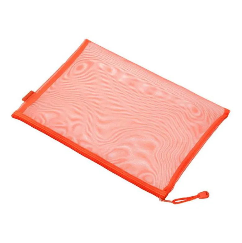 BOLSA ZIPPER BAG LIDERPAPEL POLIESTER TRANSPIRABLE MULTIUSOS DIN A4 NARANJA