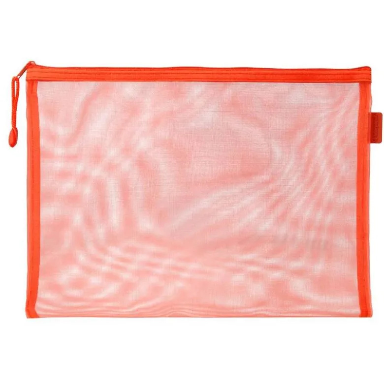 BOLSA ZIPPER BAG LIDERPAPEL POLIESTER TRANSPIRABLE MULTIUSOS DIN A4 NARANJA