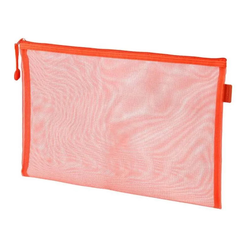 BOLSA ZIPPER BAG LIDERPAPEL POLIESTER TRANSPIRABLE MULTIUSOS DIN A4 NARANJA
