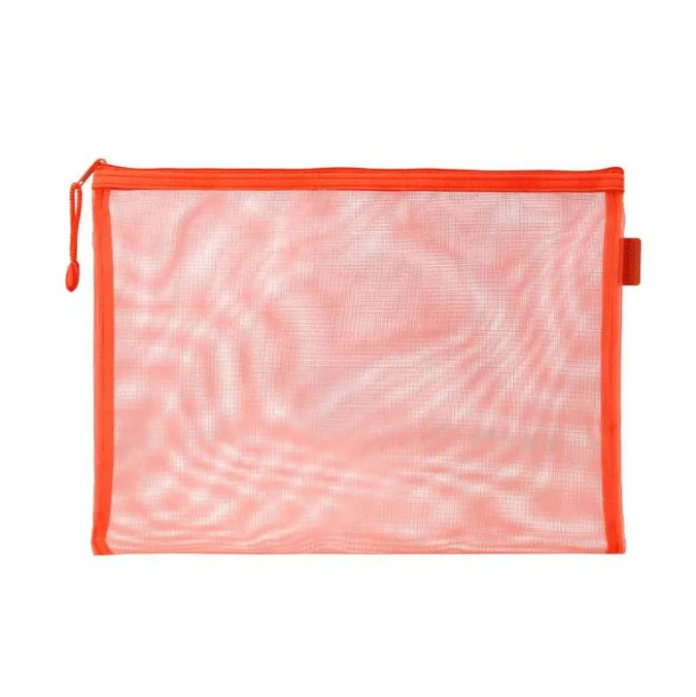 BOLSA ZIPPER BAG LIDERPAPEL POLIESTER TRANSPIRABLE MULTIUSOS DIN A5 NARANJA