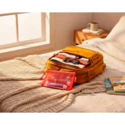 BOLSA ZIPPER BAG LIDERPAPEL POLIESTER TRANSPIRABLE MULTIUSOS DIN A6 NARANJA