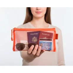 BOLSA ZIPPER BAG LIDERPAPEL POLIESTER TRANSPIRABLE MULTIUSOS TICKET 230X115 MM NARANJA
