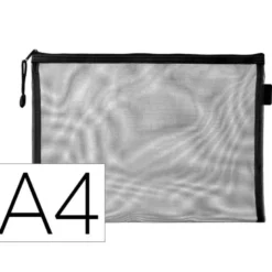 BOLSA ZIPPER BAG LIDERPAPEL POLIESTER TRANSPIRABLE MULTIUSOS DIN A4 NEGRO