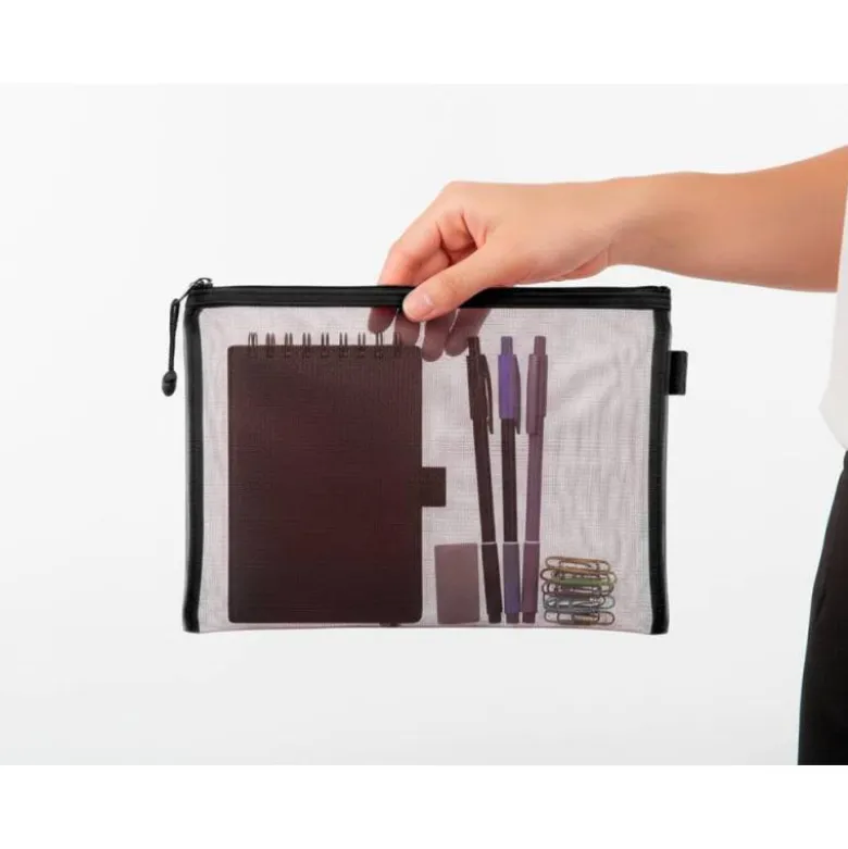BOLSA ZIPPER BAG LIDERPAPEL POLIESTER TRANSPIRABLE MULTIUSOS DIN A5 NEGRO