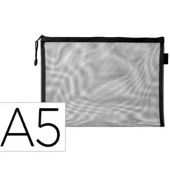 BOLSA ZIPPER BAG LIDERPAPEL POLIESTER TRANSPIRABLE MULTIUSOS DIN A5 NEGRO
