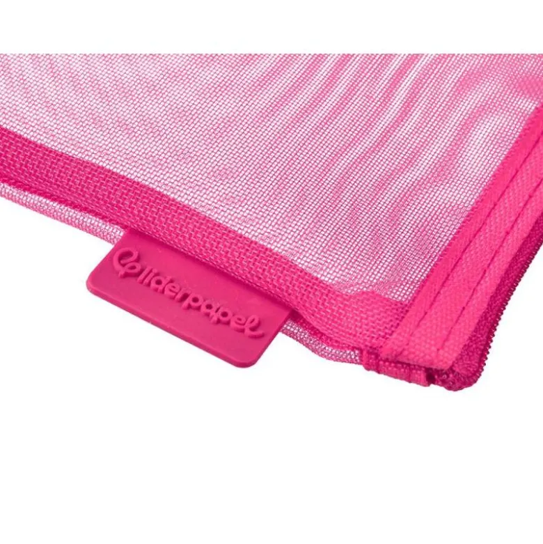 BOLSA ZIPPER BAG LIDERPAPEL POLIESTER TRANSPIRABLE MULTIUSOS DIN A4 ROSA