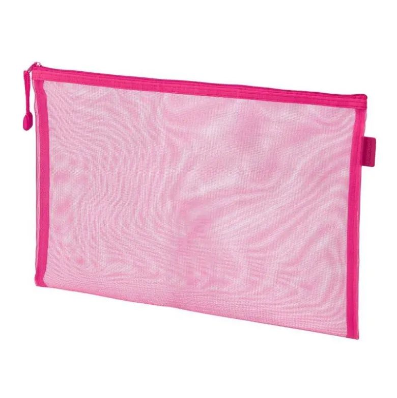 BOLSA ZIPPER BAG LIDERPAPEL POLIESTER TRANSPIRABLE MULTIUSOS DIN A4 ROSA
