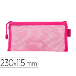 BOLSA ZIPPER BAG LIDERPAPEL POLIESTER TRANSPIRABLE MULTIUSOS TICKET 230X115 MM ROSA