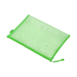 BOLSA ZIPPER BAG LIDERPAPEL POLIESTER TRANSPIRABLE MULTIUSOS DIN A5 VERDE PASTEL